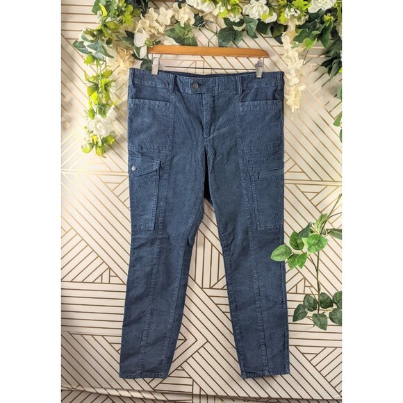 Anthropologie Pilcro and the Letterpress  Blue Skinny Corduroy Pants 32 PETITE - Picture 1 of 9